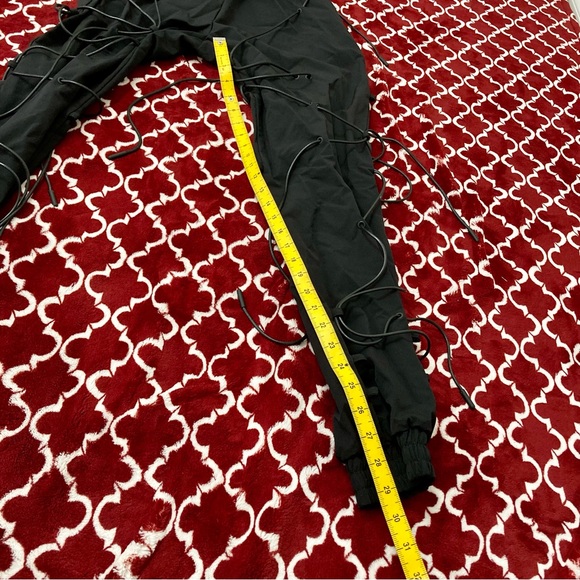 Maniere de Voir black lace up bondage joggers - Picture 9 of 15